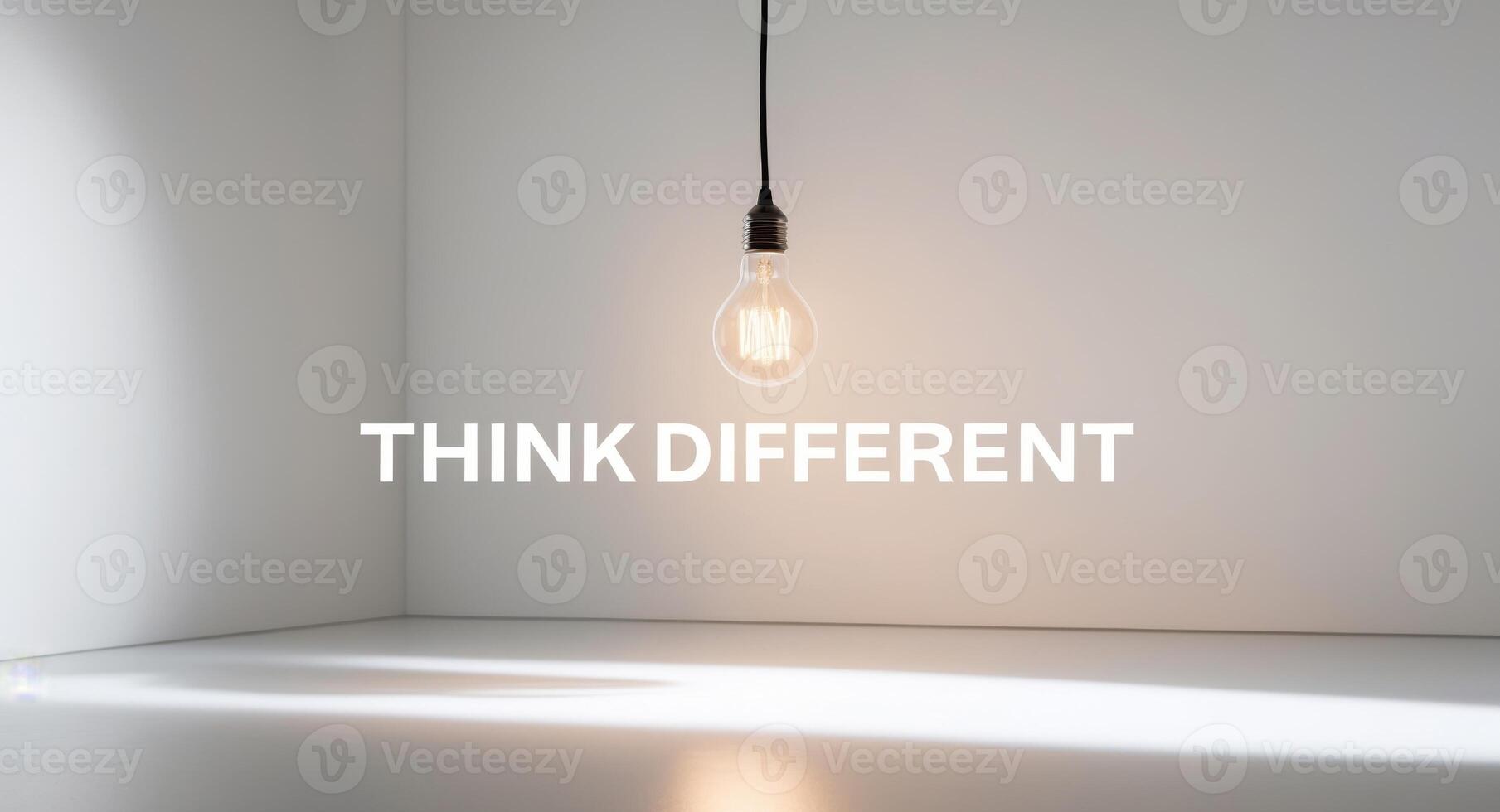 Creative light bulb Think different creative idea concept. photo