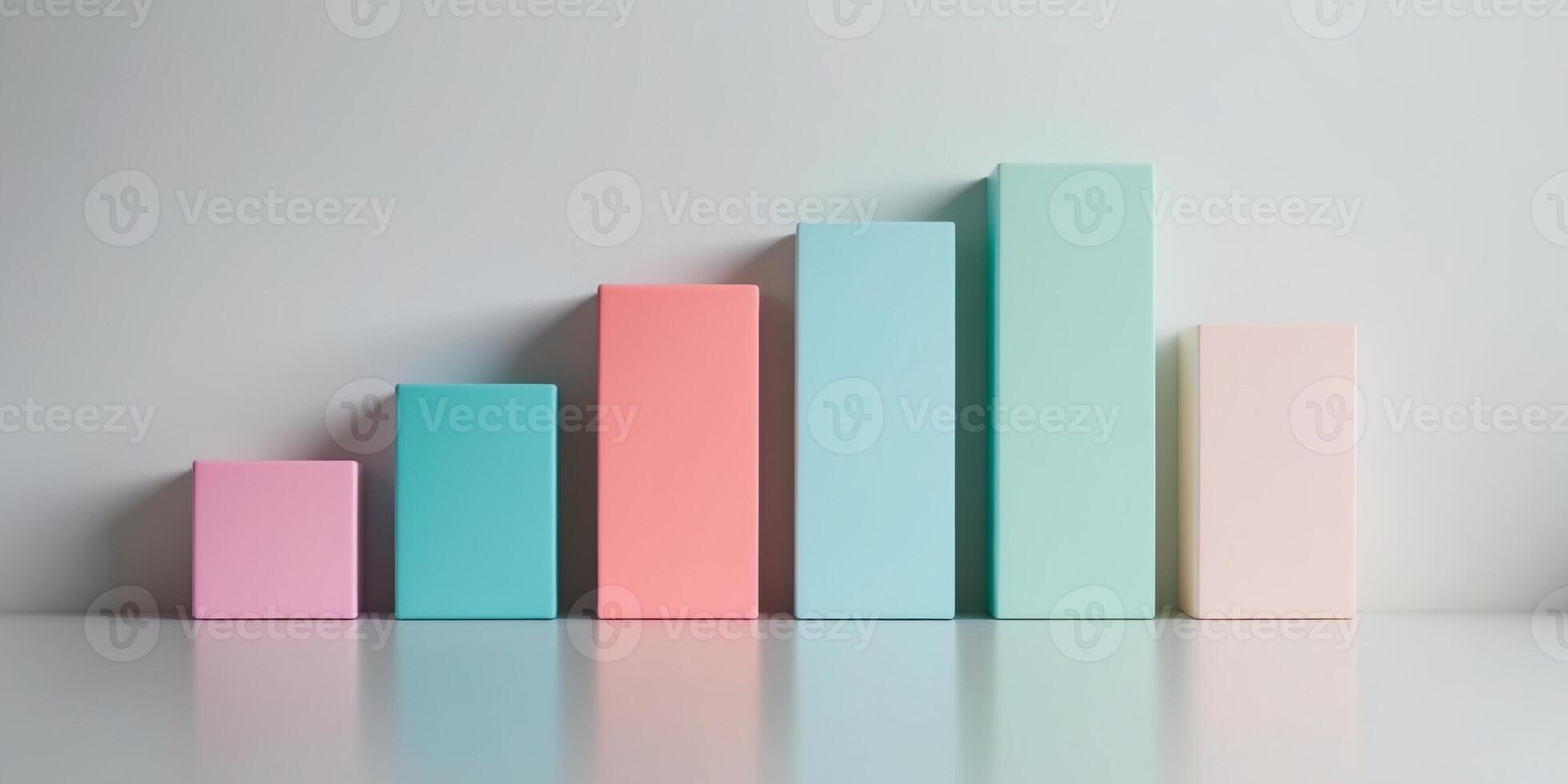 Colorful bar graph showing positive growth and financial success. photo