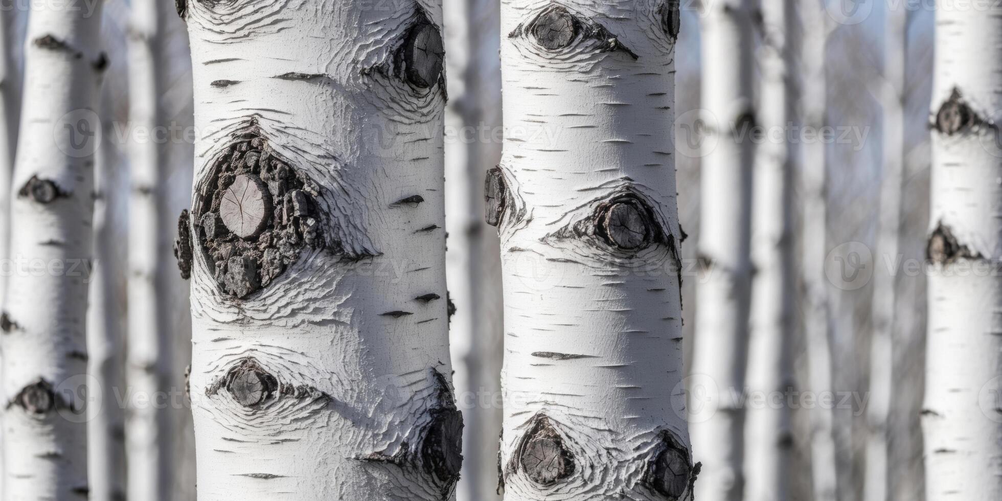 Closeup of White Birch Tree Bark Texture. photo