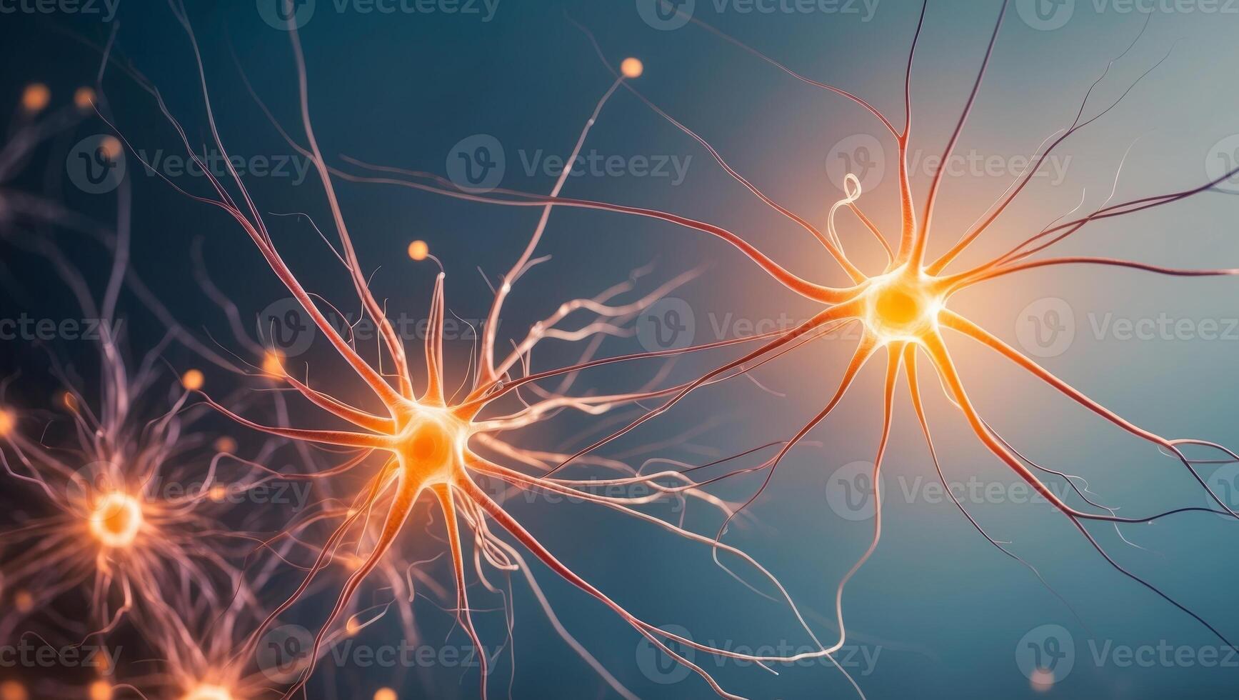 Neurons in action A vibrant display of neural activity. photo
