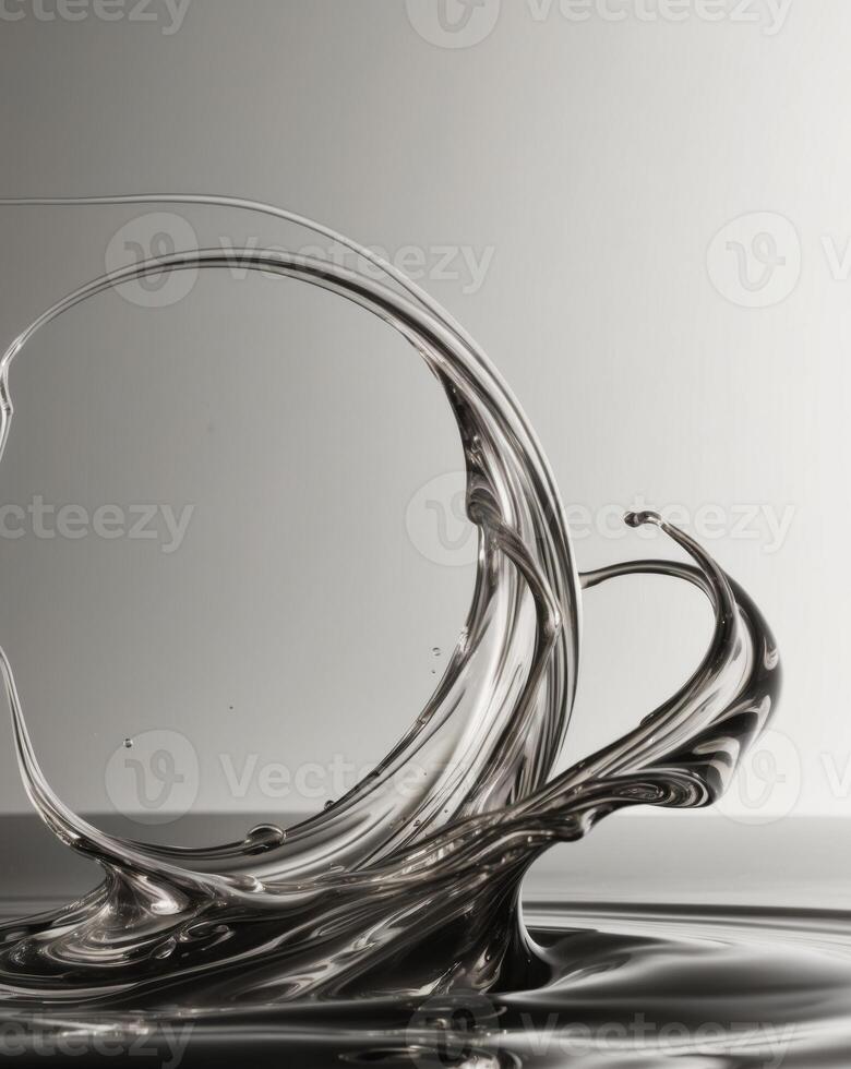Fluid dynamics in motion a study in golden elegance. photo