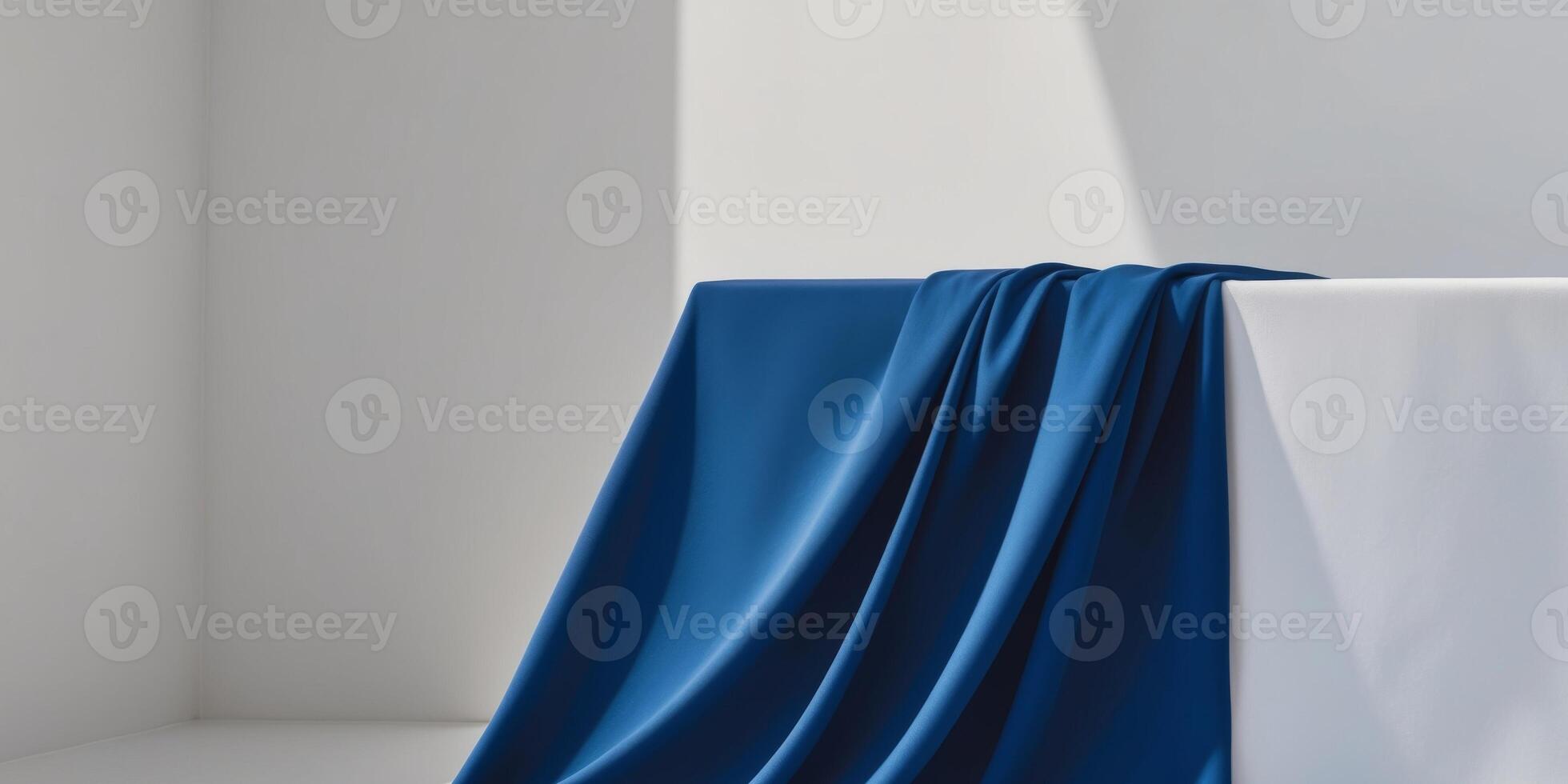 Deep Blue Fabric Drape - Stunning Texture. photo
