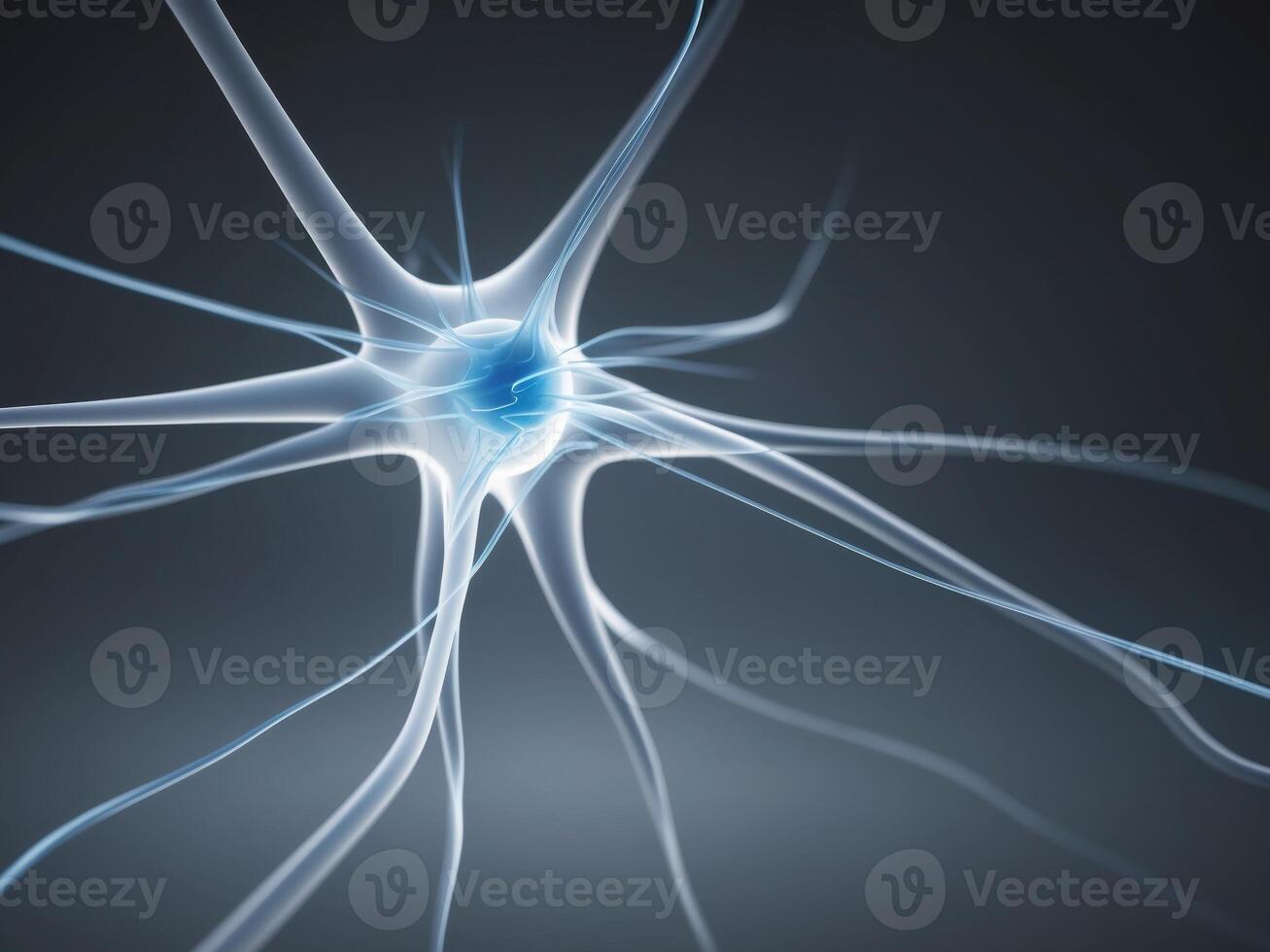 Neural network in action A digital representation of a neuron. photo