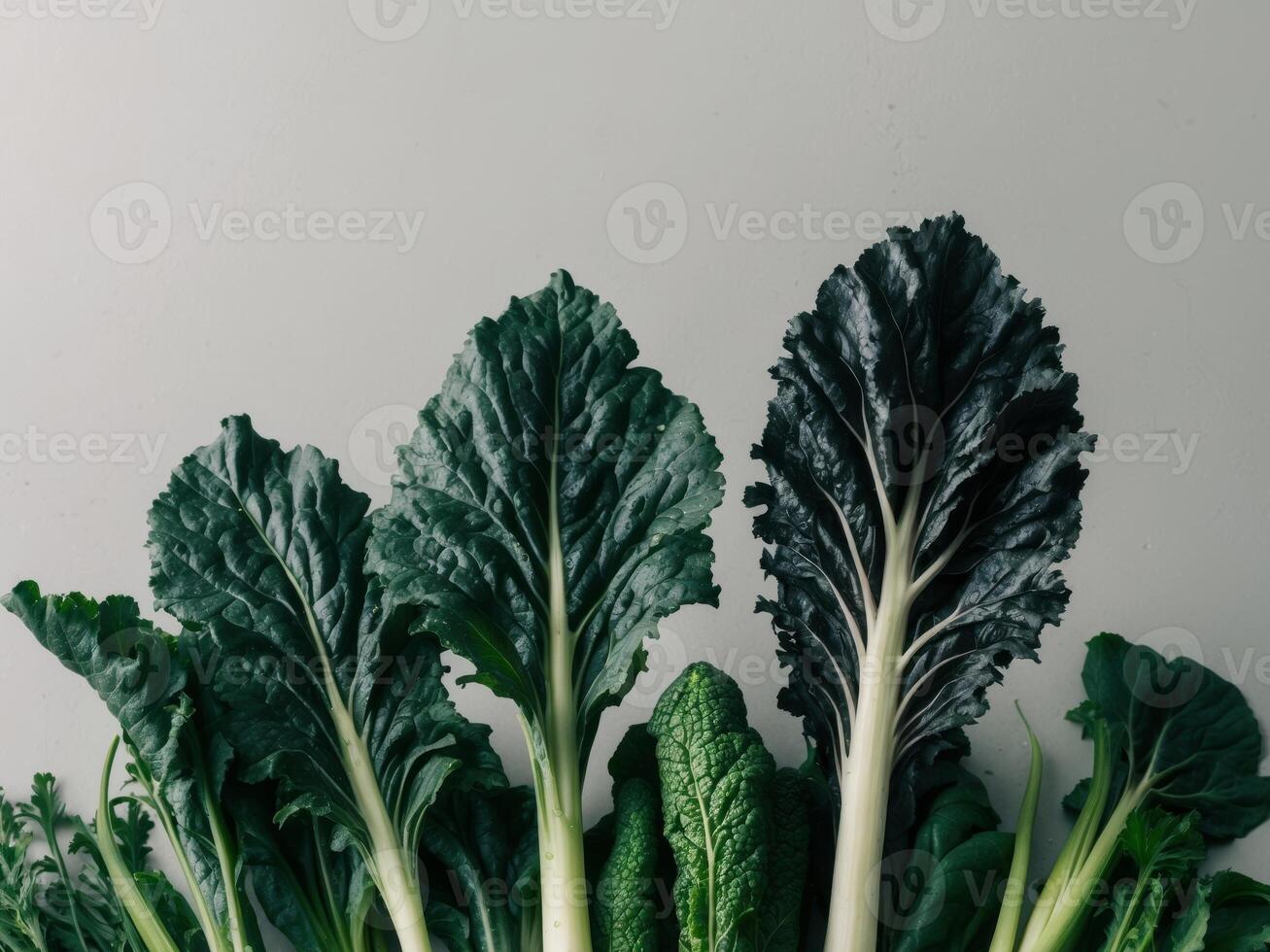 Dark leafy green vegetables symbolize health in fresh garden produce. photo