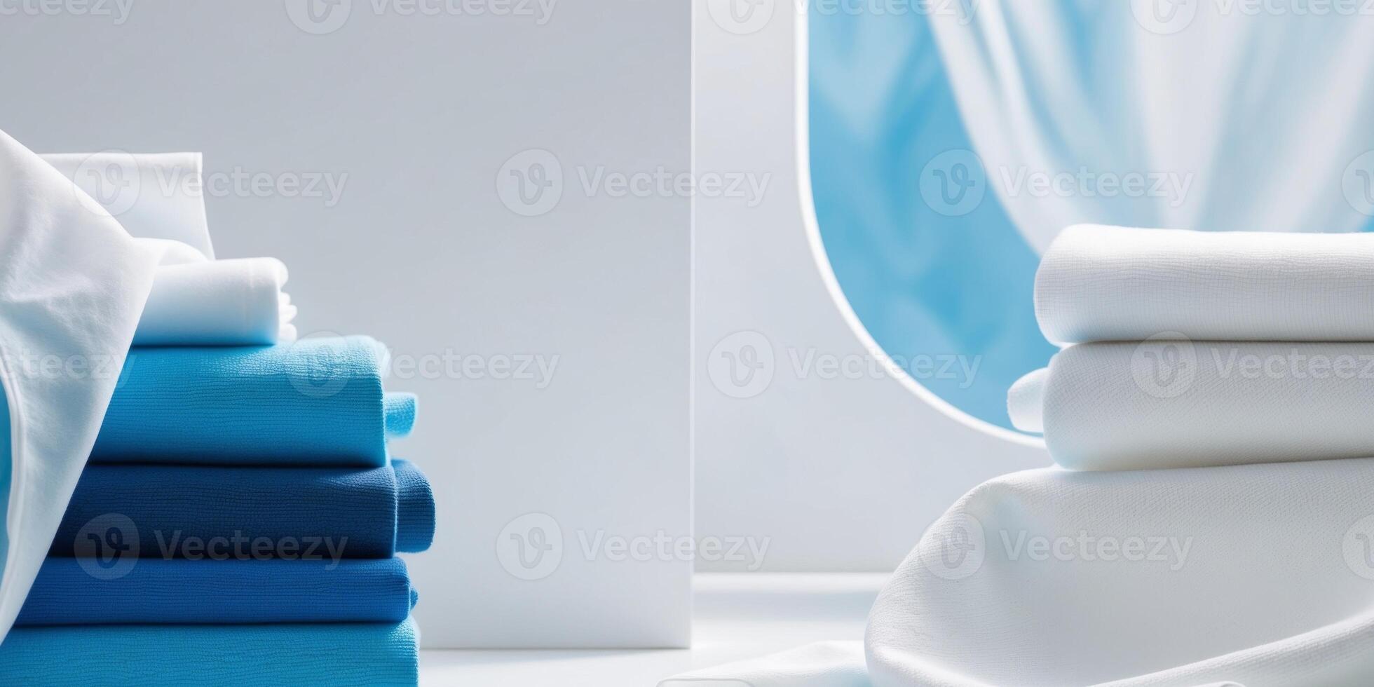 This striking display highlights the cleanliness of fabrics treated with water deep cleaning compared to those left untreated featuring vivid hues. photo