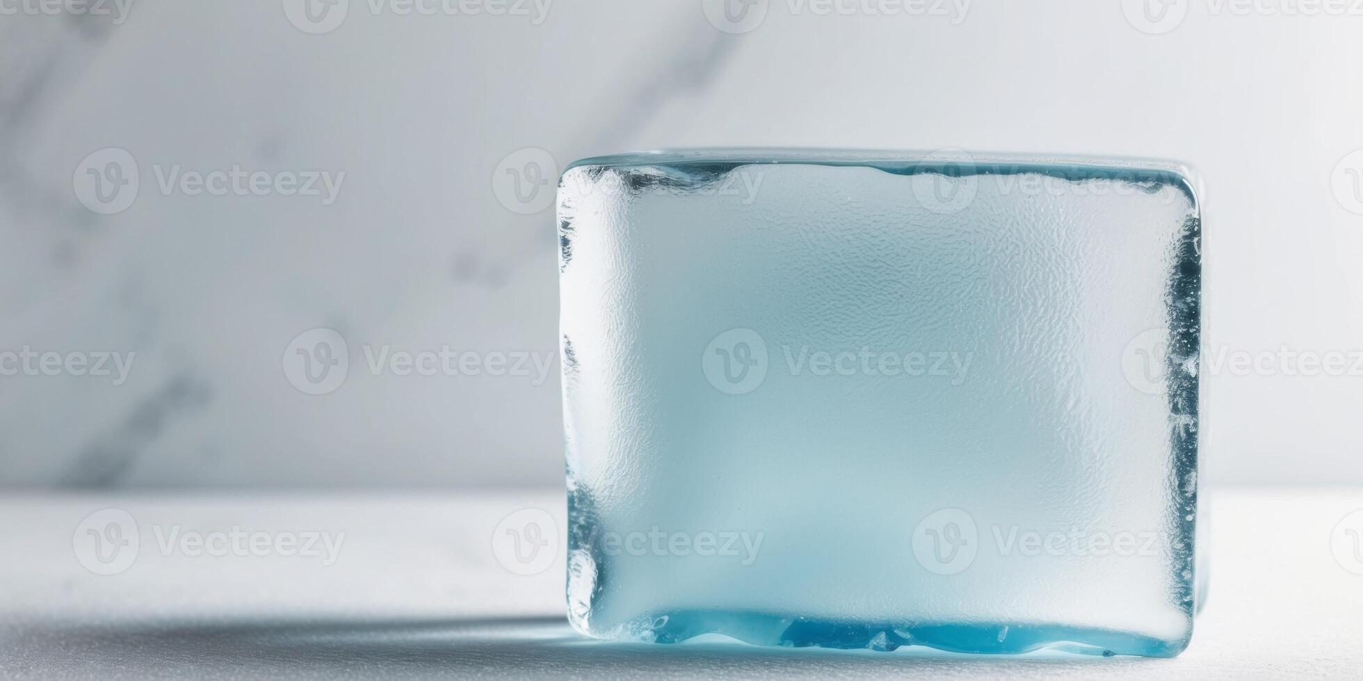 Abstract ice block texture with frosted surface in cool tones. photo