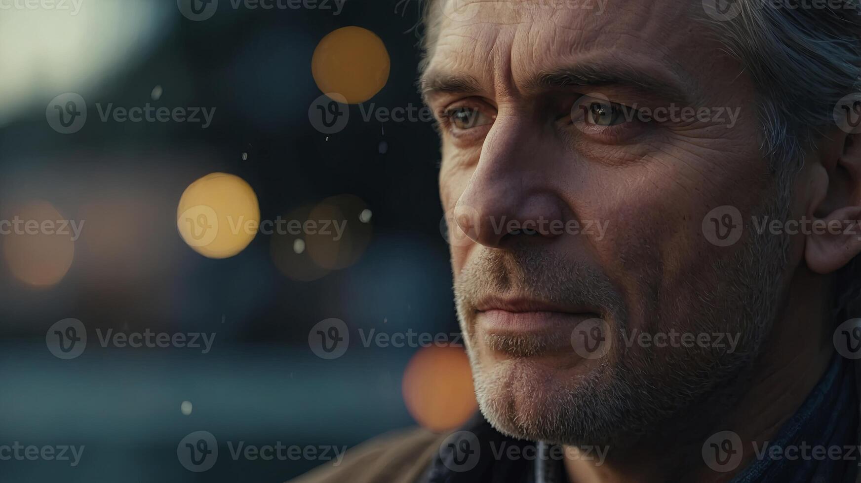 A man stares into the distance while looking at the camera photo