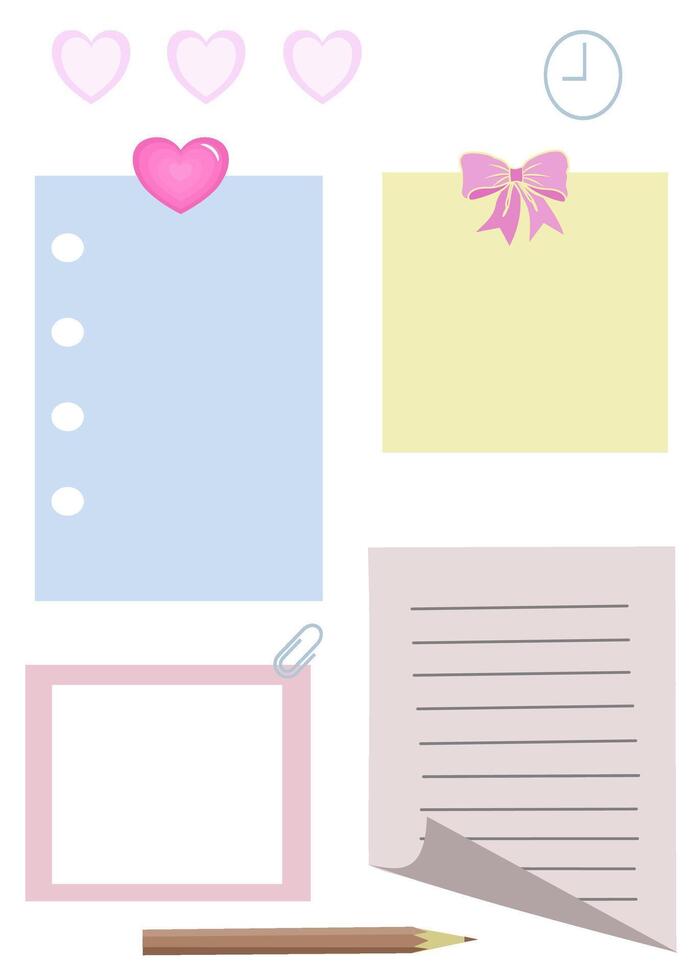 Daily planner post it remind paper for making some note , paper ,reminder vector