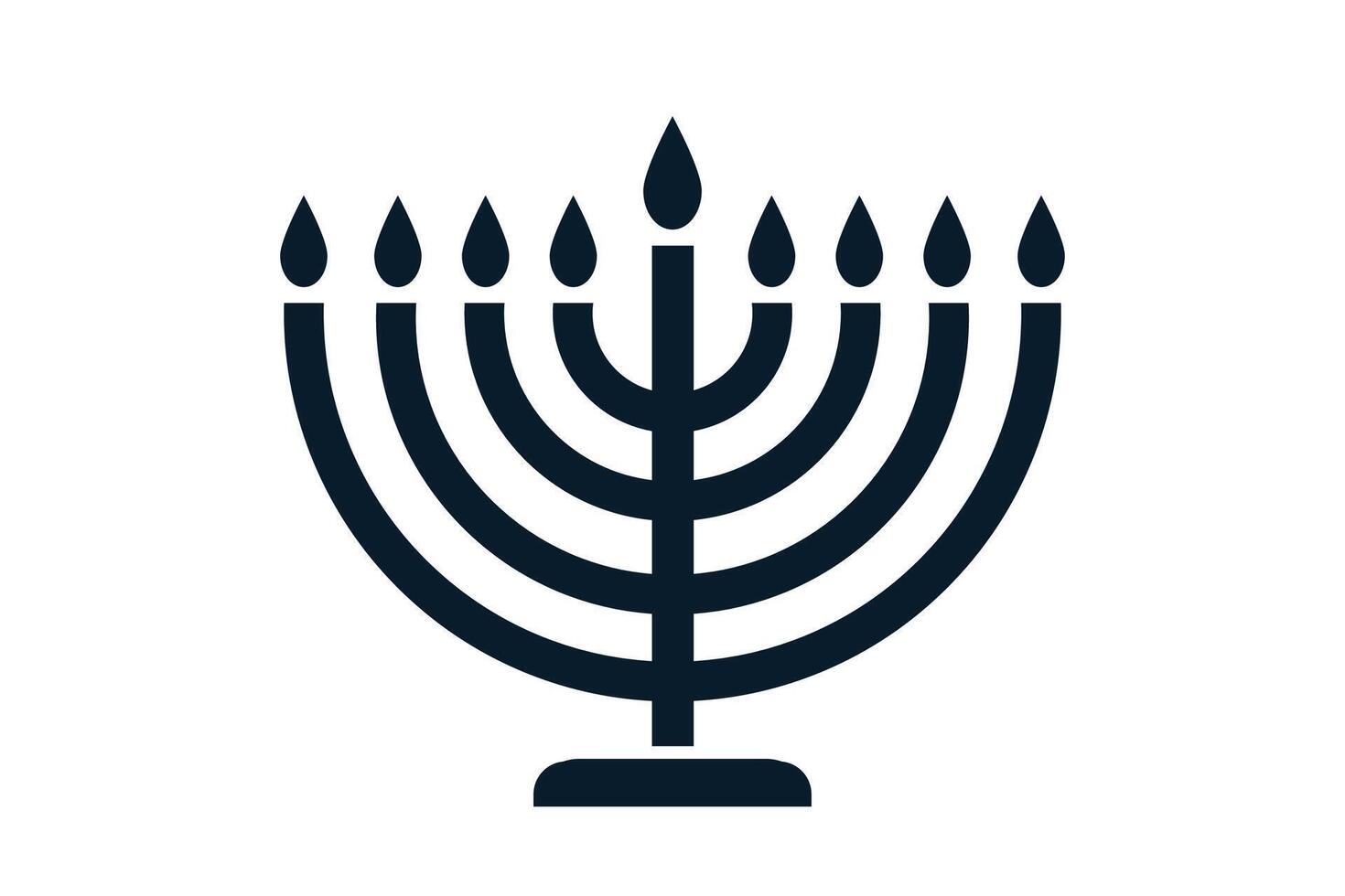 Hanukkah menorah icon. Hanukkiah. Flat style minimalist element. Simple illustration vector