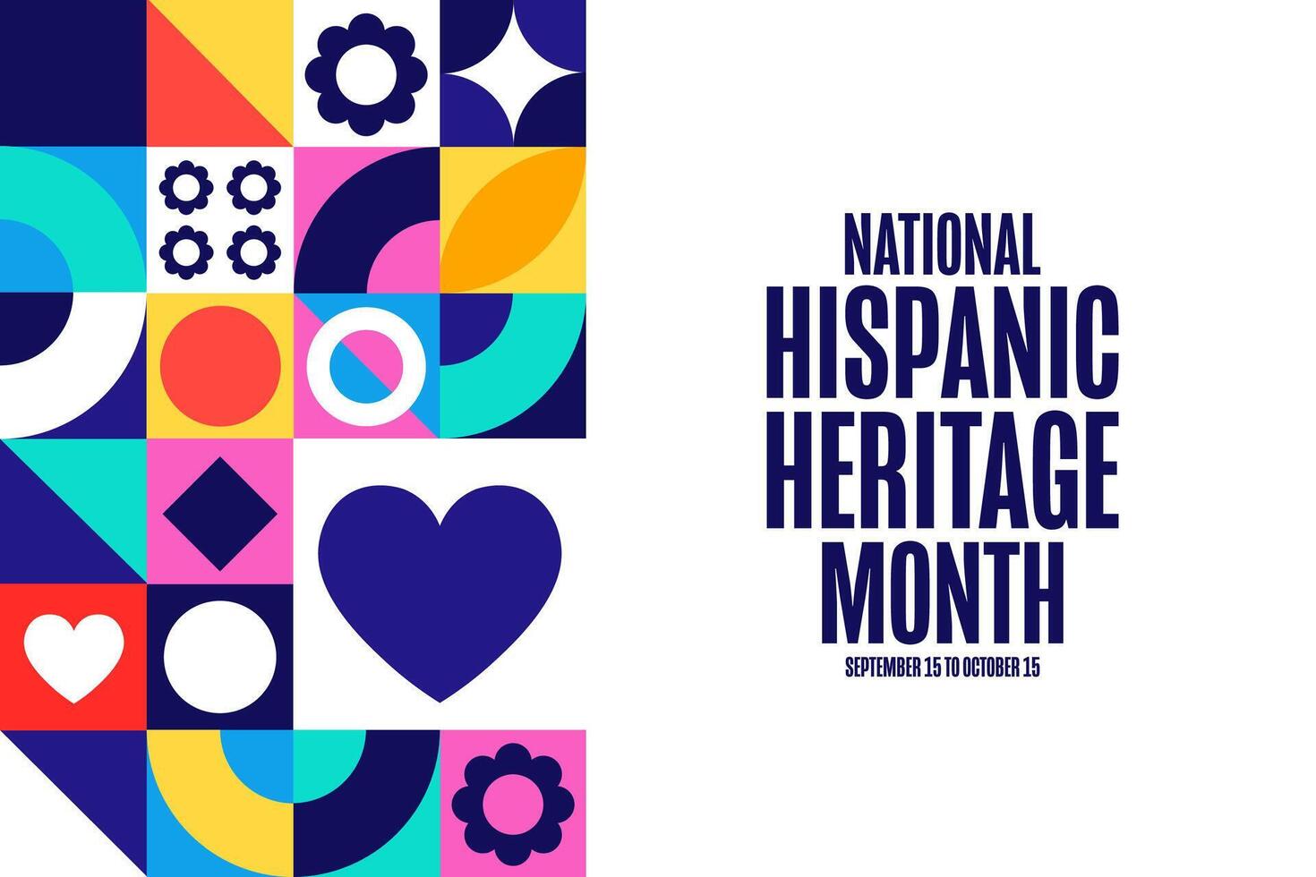National Hispanic Heritage Month. September 15 to October 15. Holiday concept. Template for background, banner, card, poster with text inscription. EPS10 illustration. vector