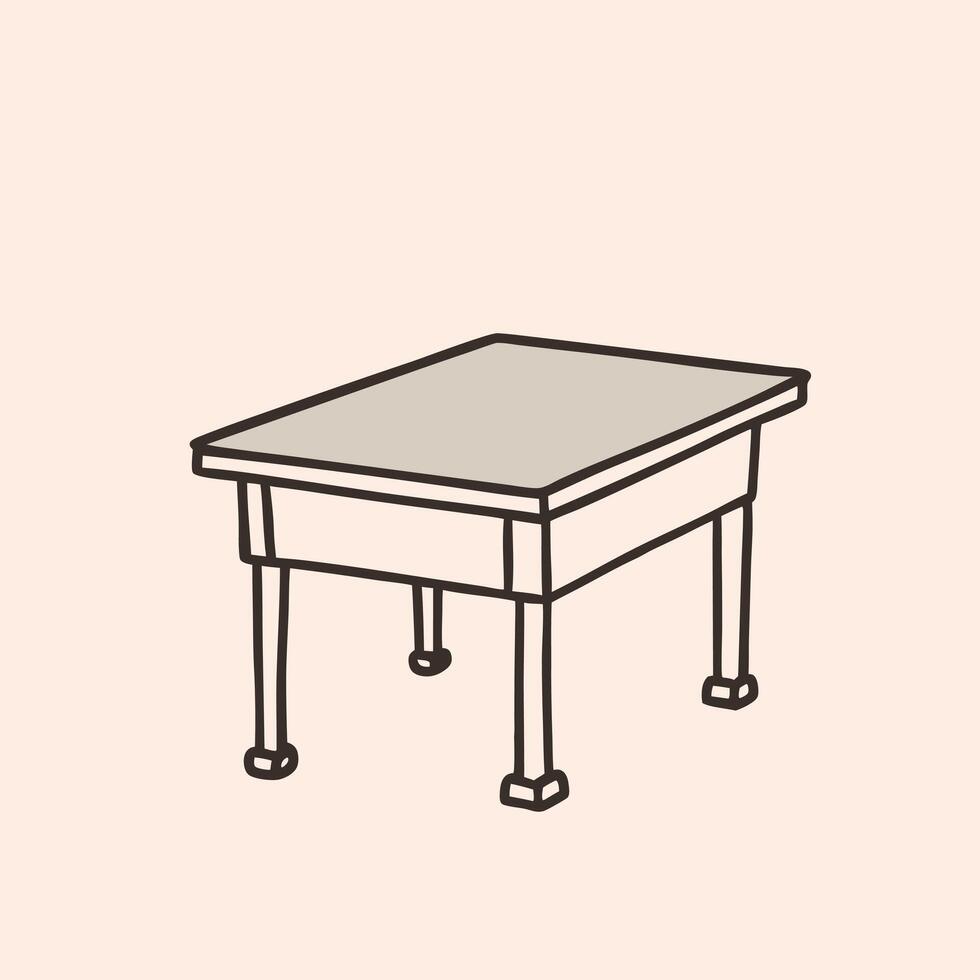 A drawing of a table with legs vector