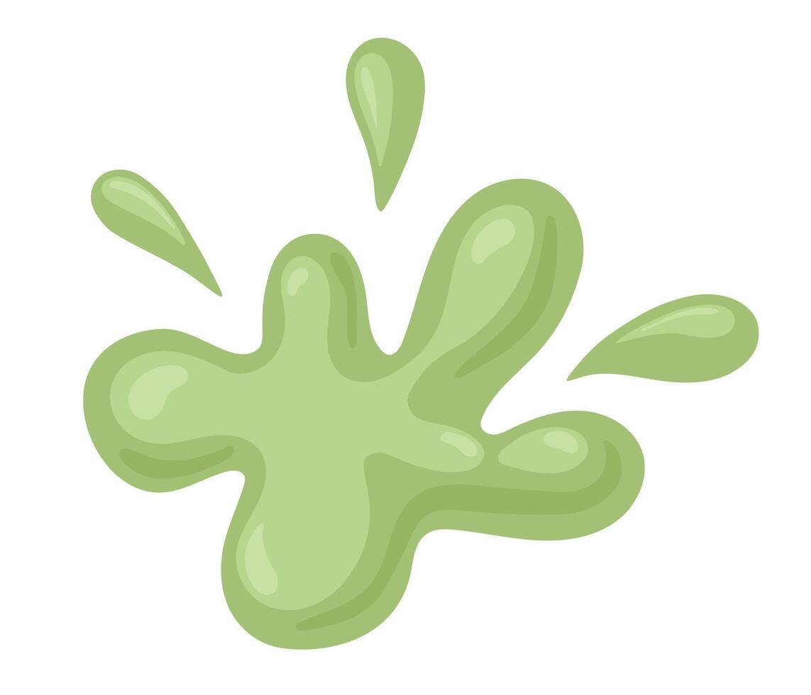 Matcha tea drops and splash. Matcha taste. Japanese green tea ceremony. Flat illustration isolated on white background vector