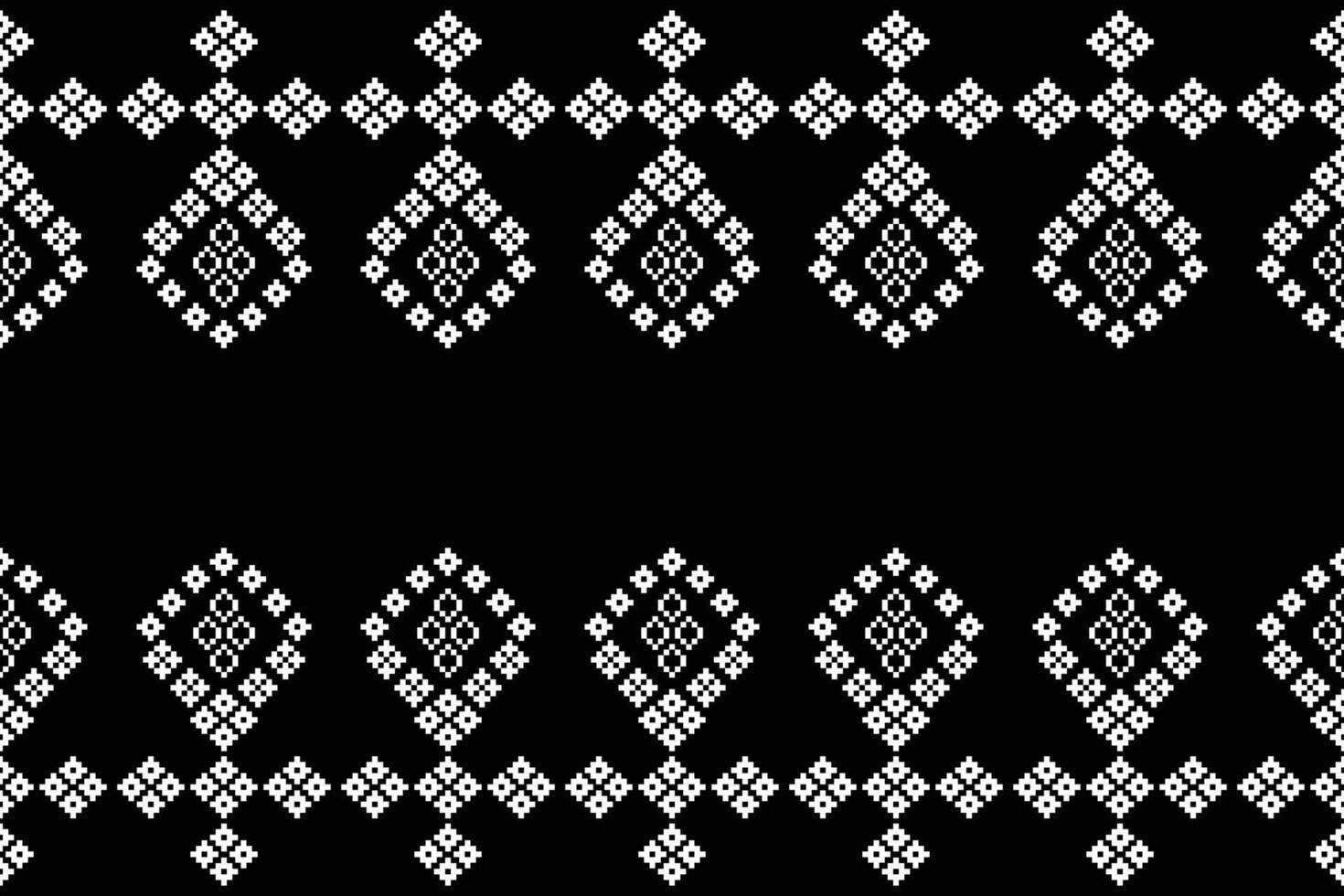 Black ethnic color background fabric pattern motif ornament decoration pixel design. vector