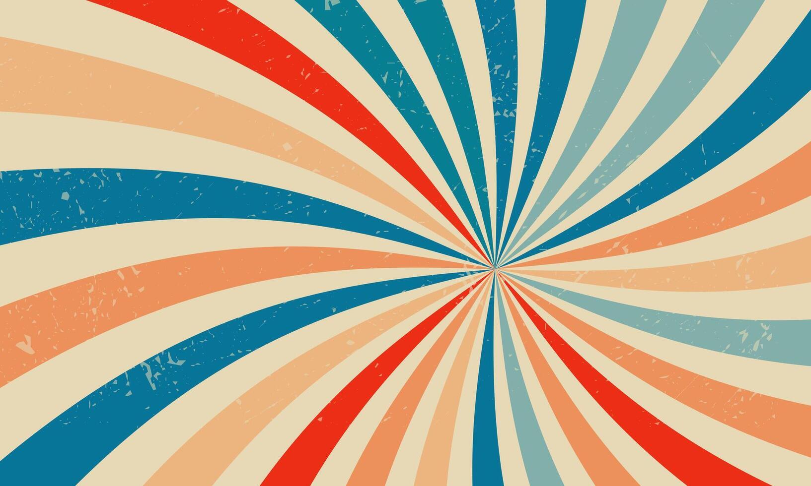 Retro burst background pattern curved circus spiral rays radial vintage starburst strips comic beam lines grunge texture backdrop Sunray trendy groovy retro swirl burst wallpaper. vector