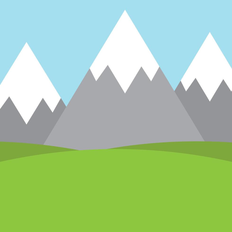Flat mountains and valley landscape vector