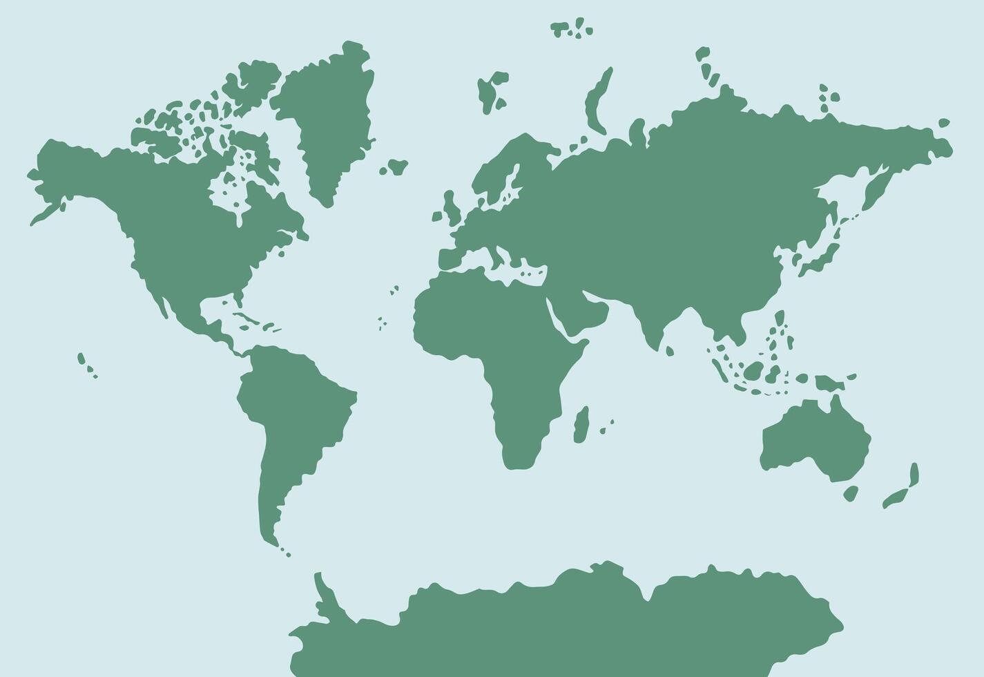 Hand drawn doodle sketch colored world map vector