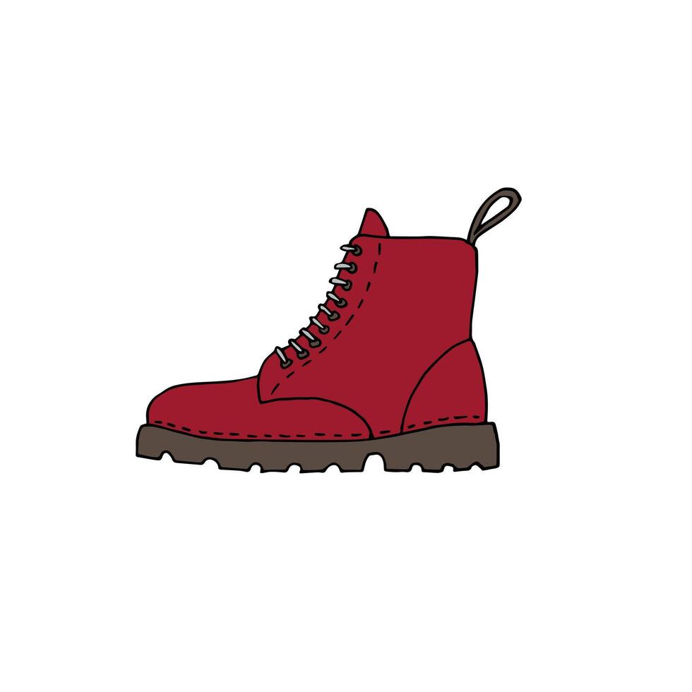 Hand drawn doodle sketch black boot vector