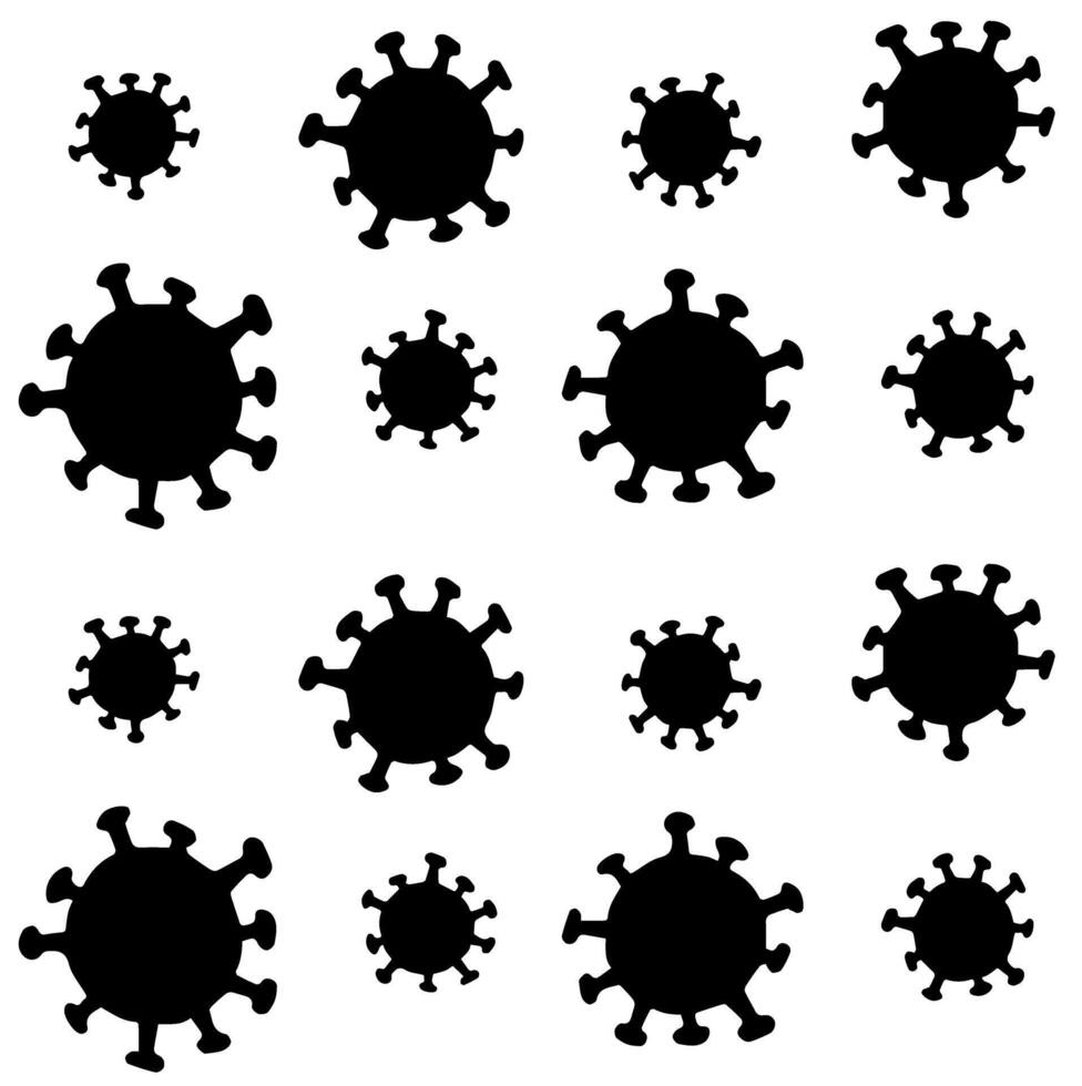 Seamless pattern of sketch coronavirus vector