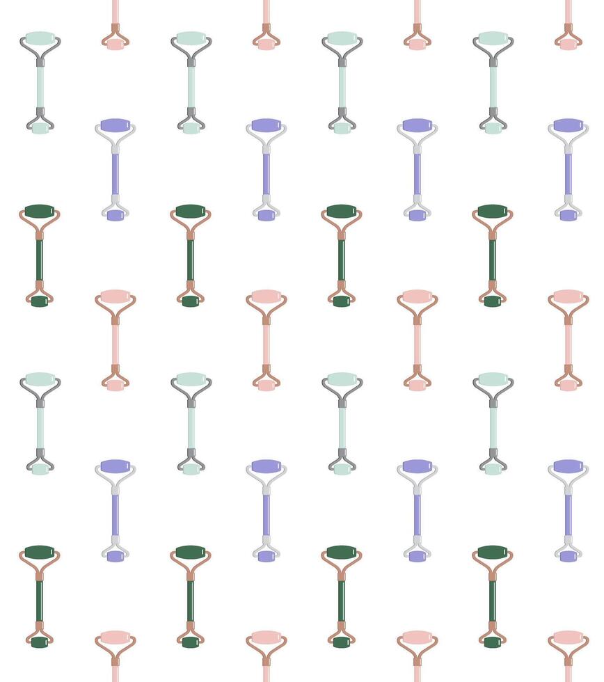 Seamless pattern of flat massage roller vector