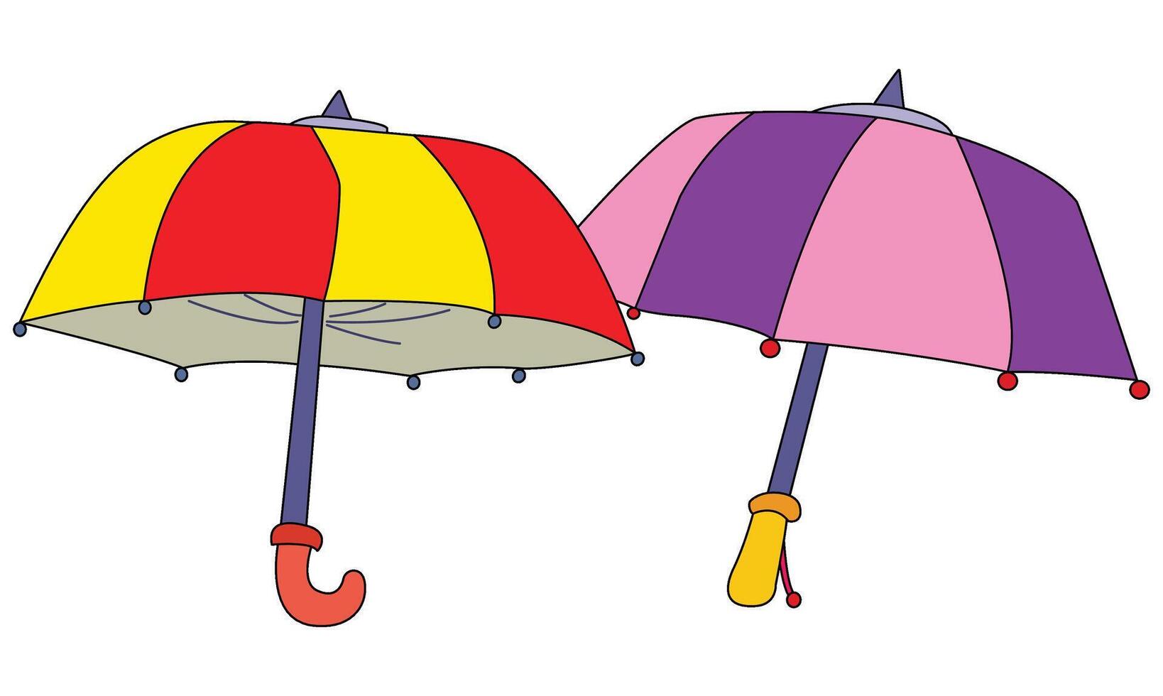 Two umbrella isolated on white background vector
