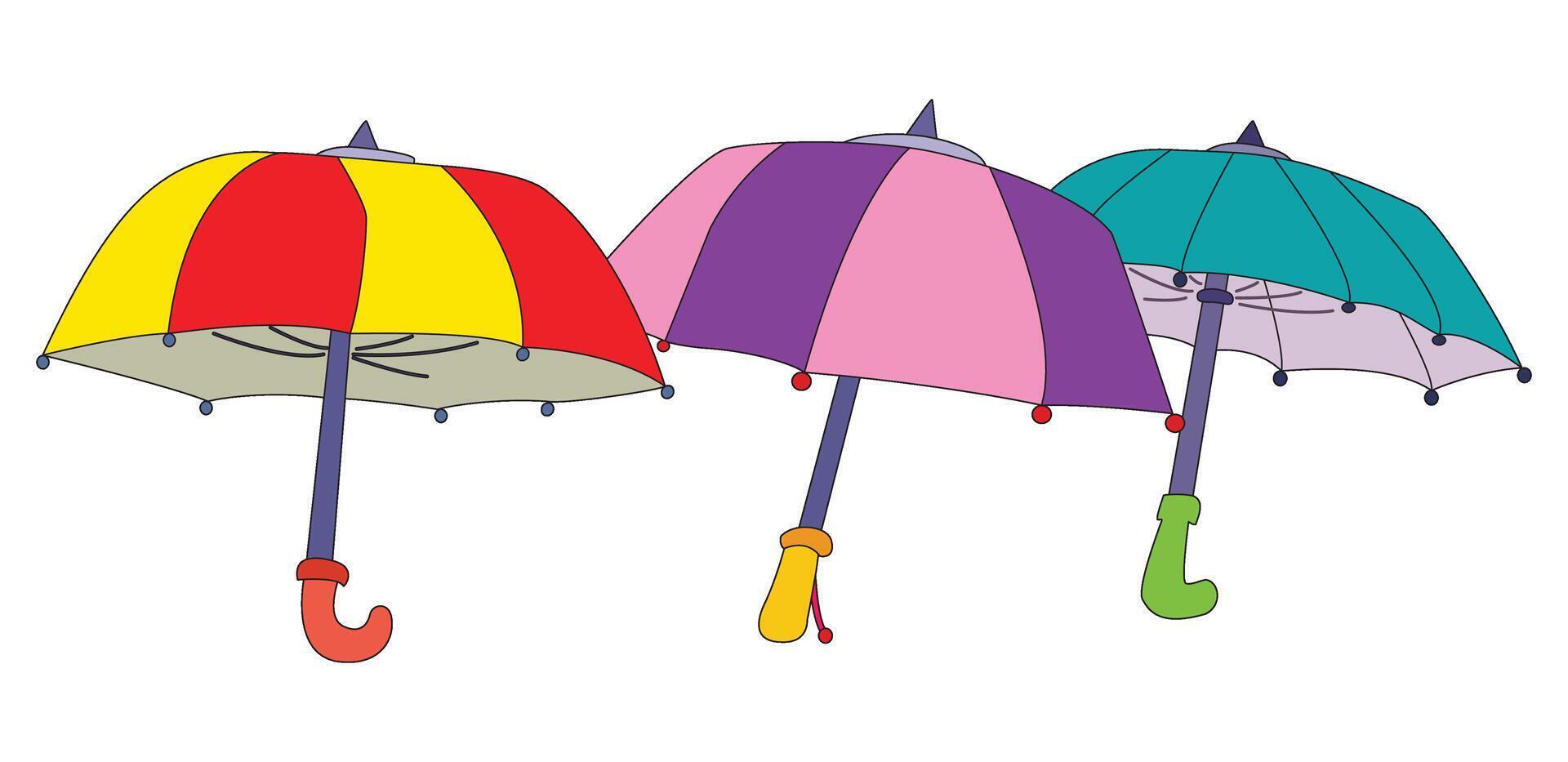 Cute umbrella three vector