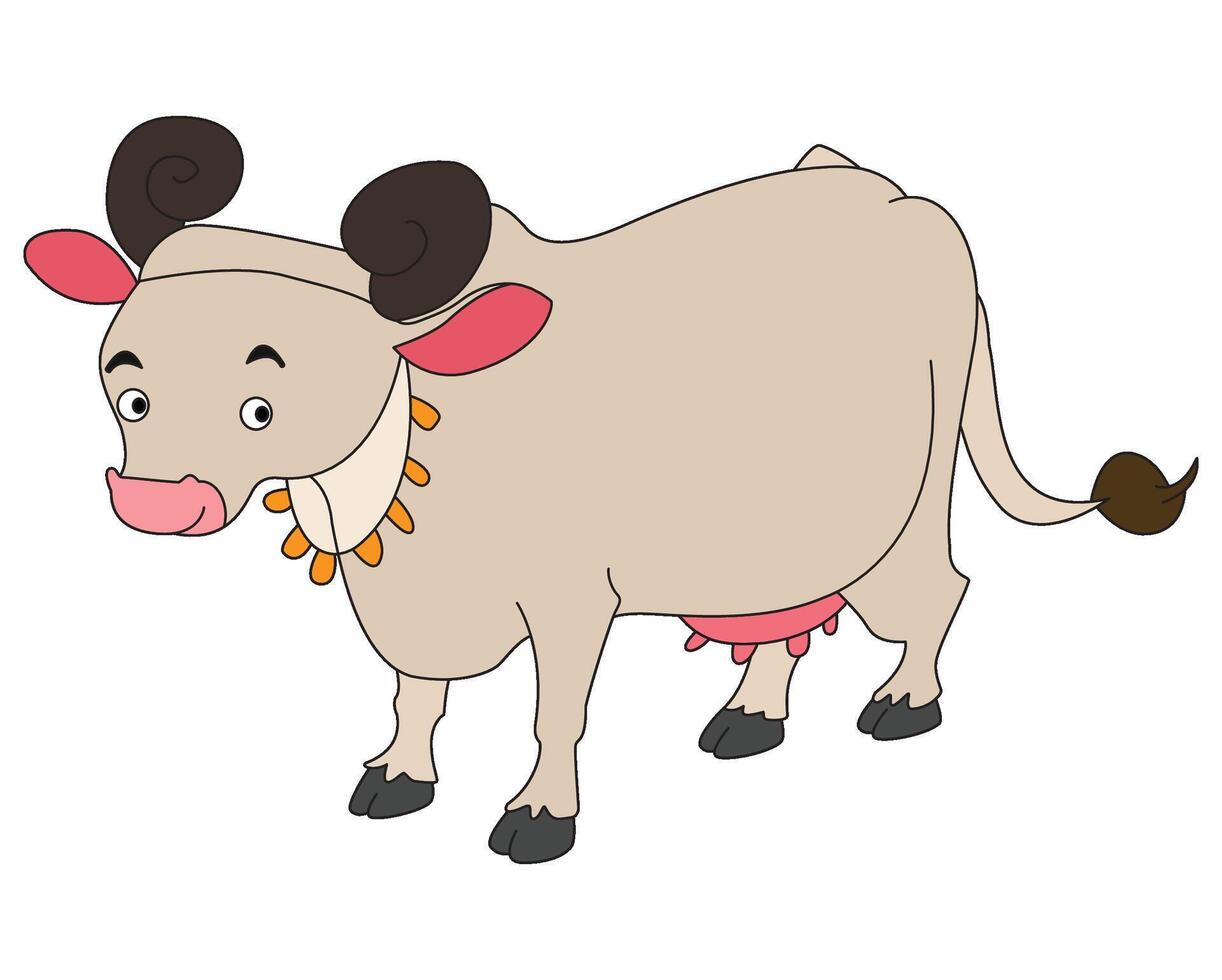 A milky cow isolated on white background vector