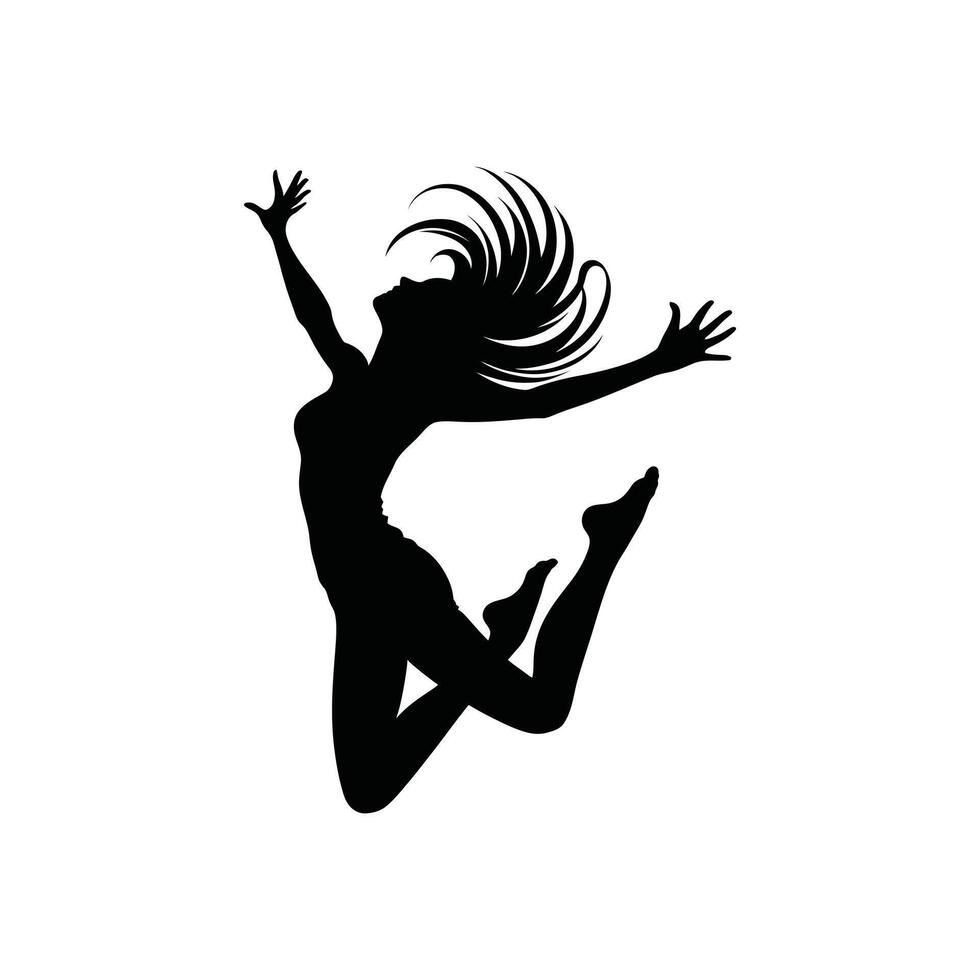 Art of Energetic Jumping Person Silhouette for Motivational Projects vector