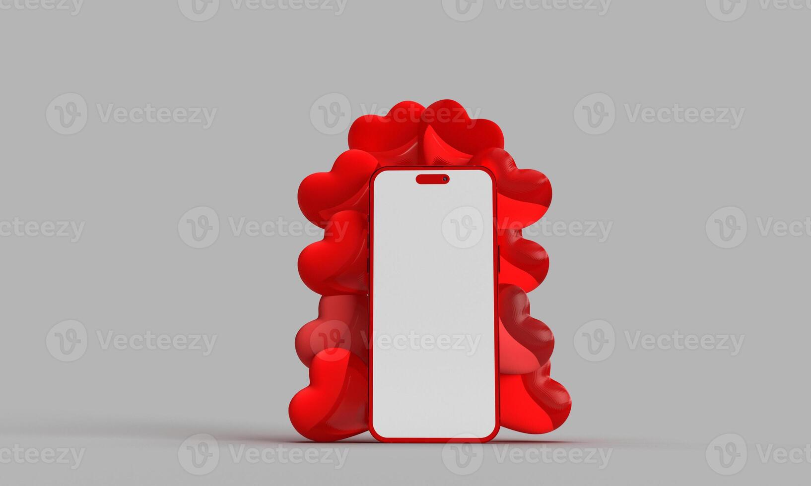 Red pink orange color smartphone tablet phone white isolated mockup empty blank object advertisement marketing sale happy valentine day 14 fourteen february month gift banner graphic poster love heart photo