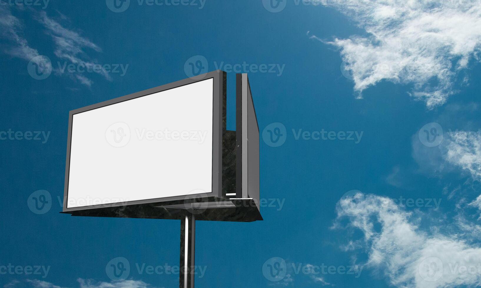 billboard signboard white isolated background mock up empty blank blue sky cloudy banner poster advertisement sale promotion graphic frame communication media street marketing business display urban photo