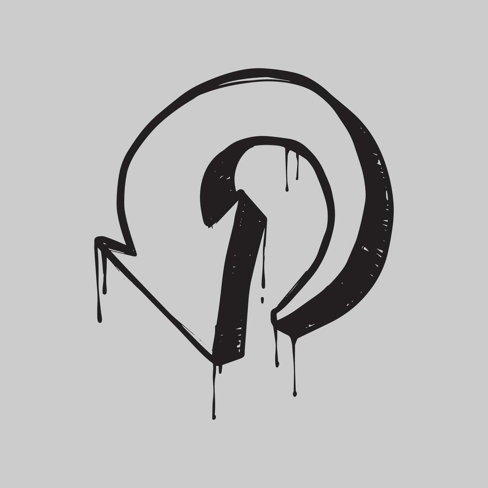 Arrow u turn hand drawn illustration vector