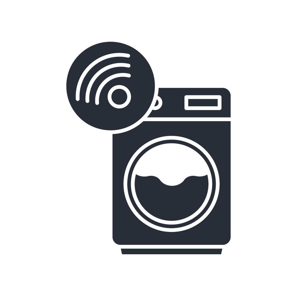 smart washer icon. .Editable stroke.linear style sign for use web design,logo.Symbol illustration. vector