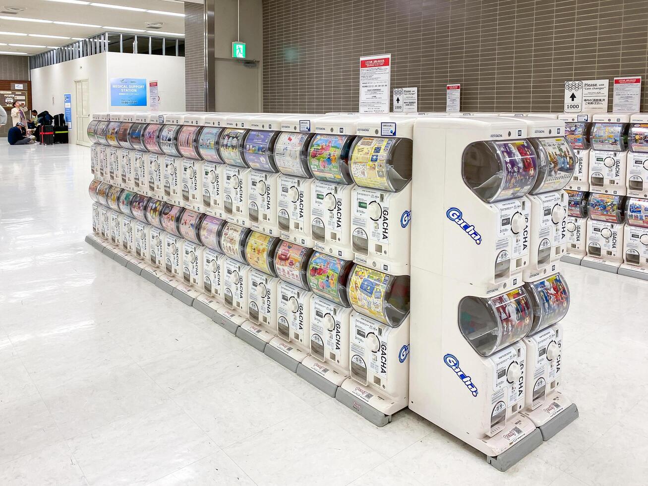 Tokyo Japan 18 Oct 2023 Japanese capsule toy vending machine Gachapon in Narita international airport. Gachapon is a Japanese vending machine dispensed capsule toy. photo