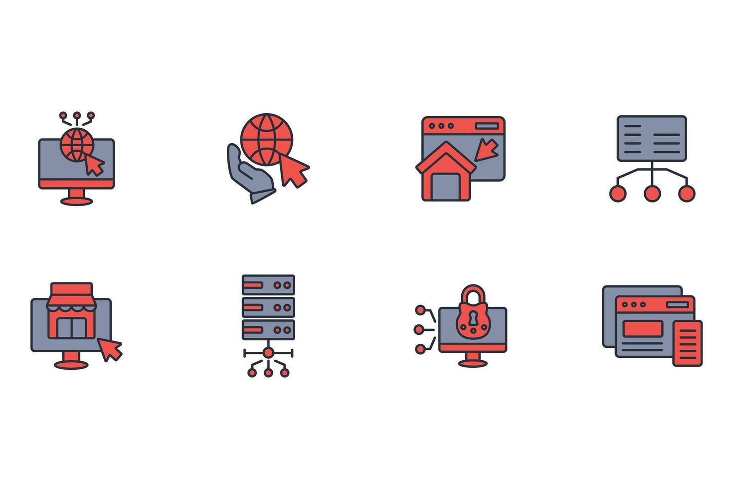 Website icon set..Editable stroke.linear style sign for use web design,logo.Symbol illustration. vector