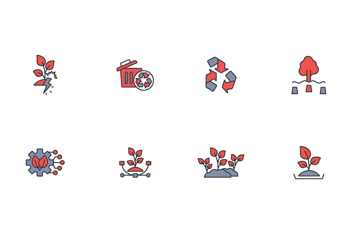 Environment icon set..Editable stroke.linear style sign for use web design,logo.Symbol illustration. vector