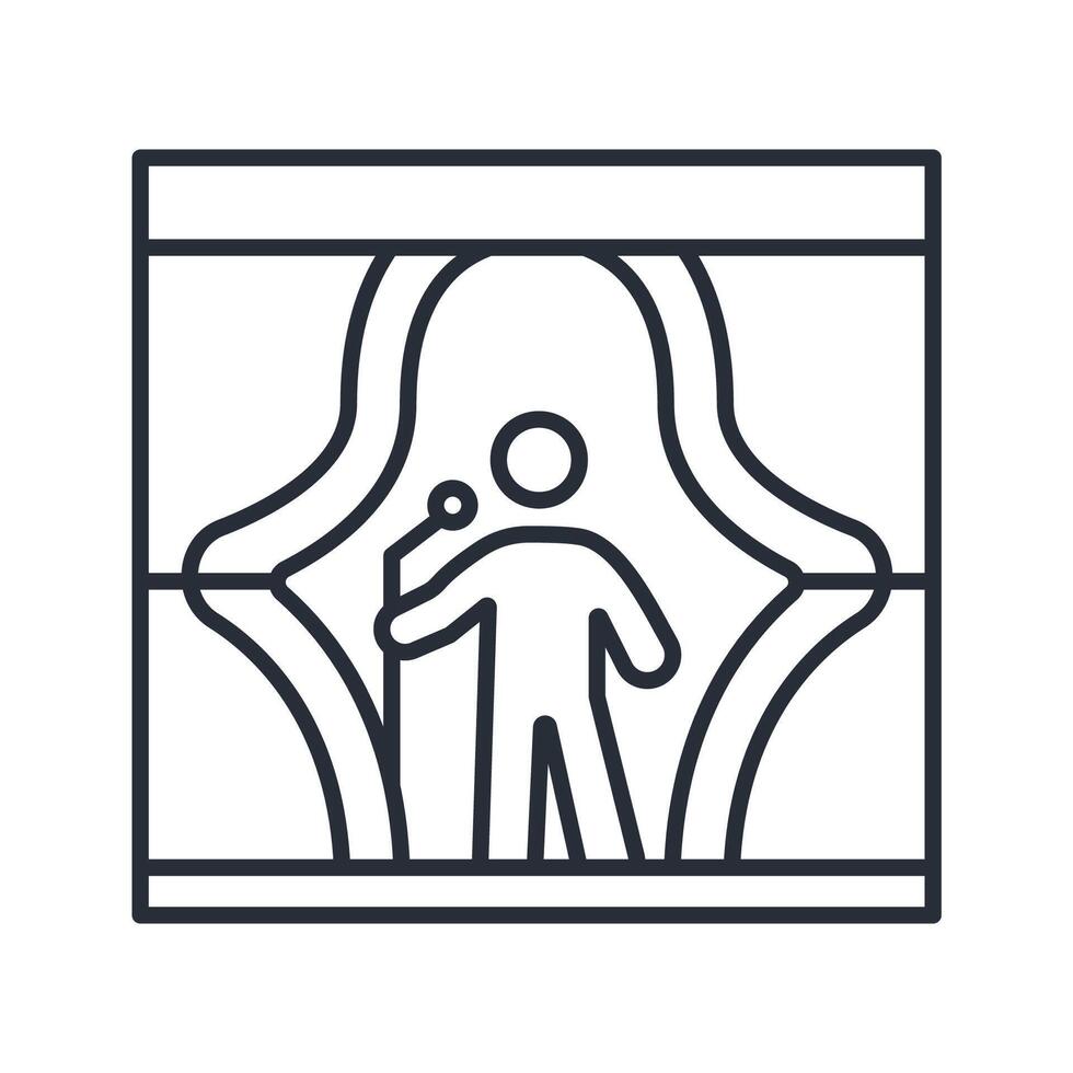stand up comedy icon. .Editable stroke.linear style sign for use web design,logo.Symbol illustration. vector