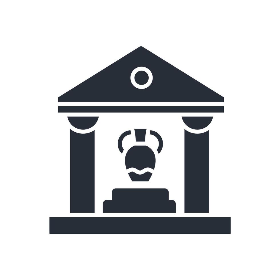 Museum icon. .Editable stroke.linear style sign for use web design,logo.Symbol illustration. vector
