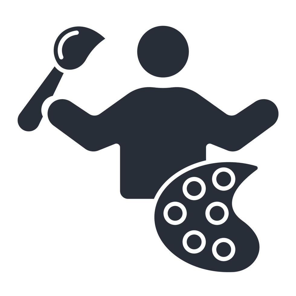 Painter icon. .Editable stroke.linear style sign for use web design,logo.Symbol illustration. vector