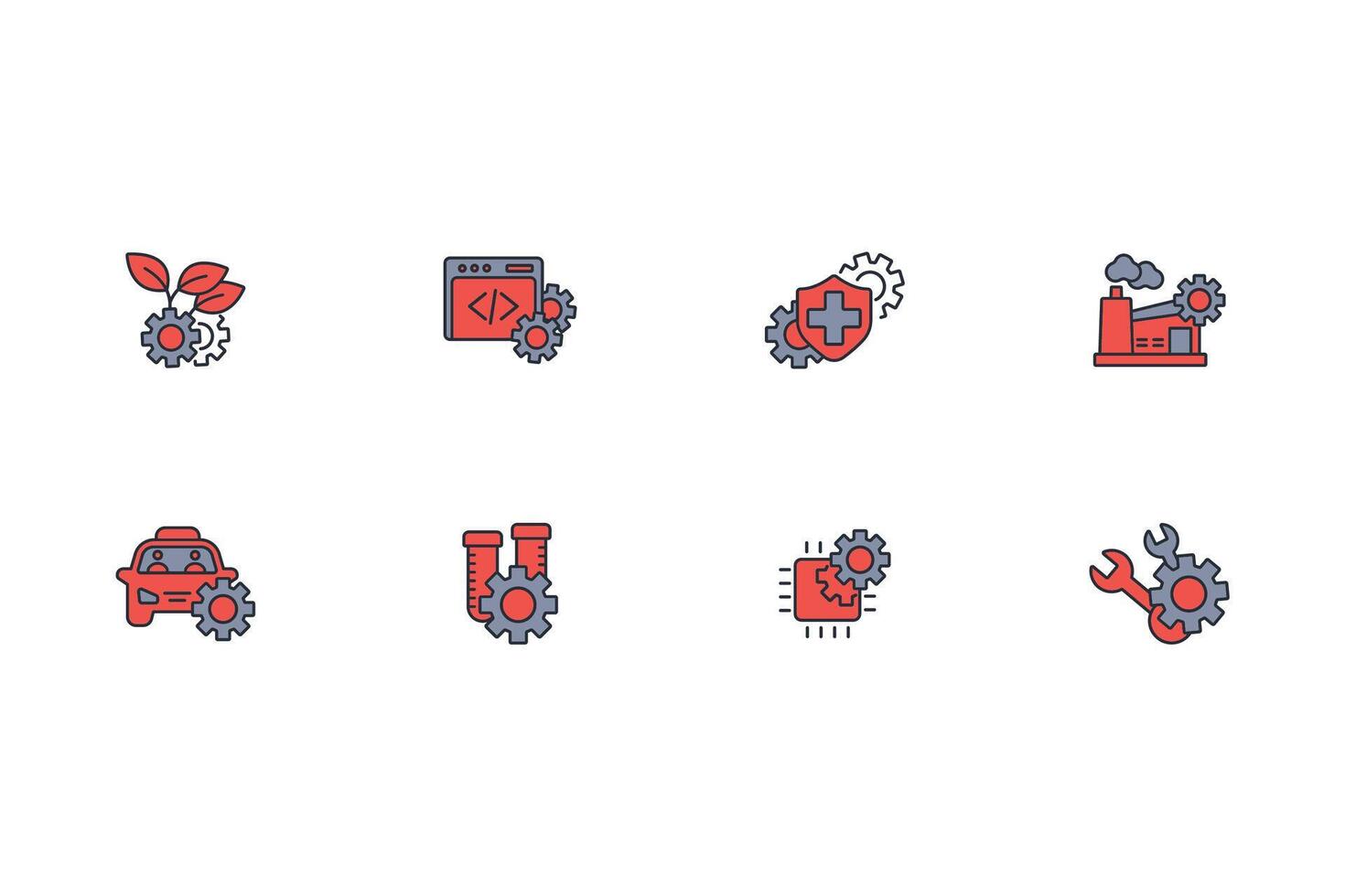 Engineering icon set..Editable stroke.linear style sign for use web design,logo.Symbol illustration. vector