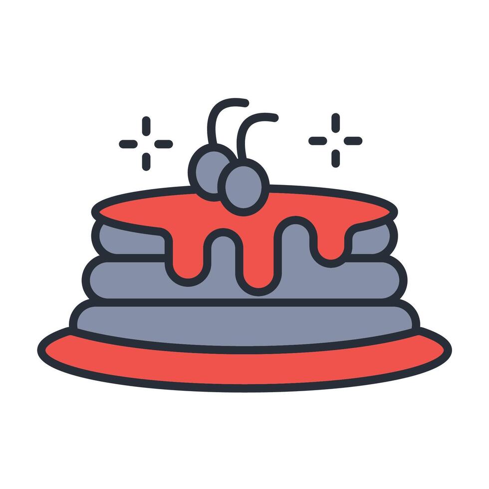 Pancake icon. .Editable stroke.linear style sign for use web design,logo.Symbol illustration. vector
