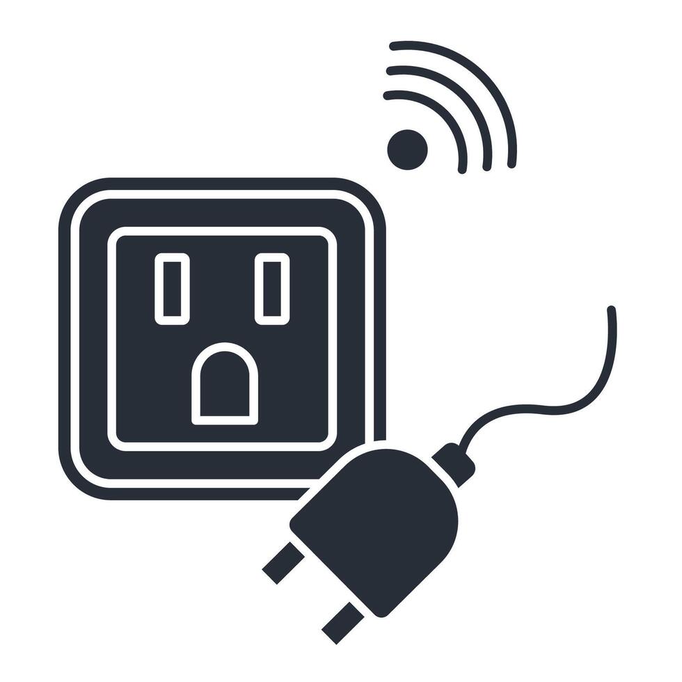 smart plug icon. .Editable stroke.linear style sign for use web design,logo.Symbol illustration. vector