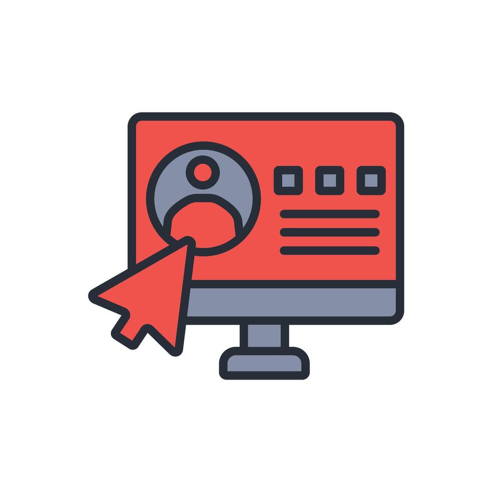 account icon. .Editable stroke.linear style sign for use web design,logo.Symbol illustration. vector