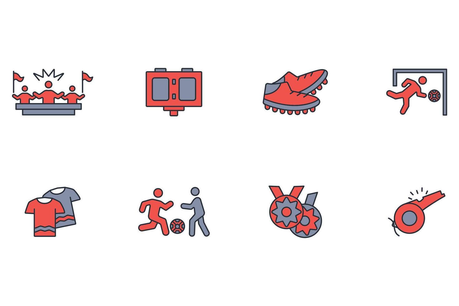 Football and soccer icon set..Editable stroke.linear style sign for use web design,logo.Symbol illustration. vector