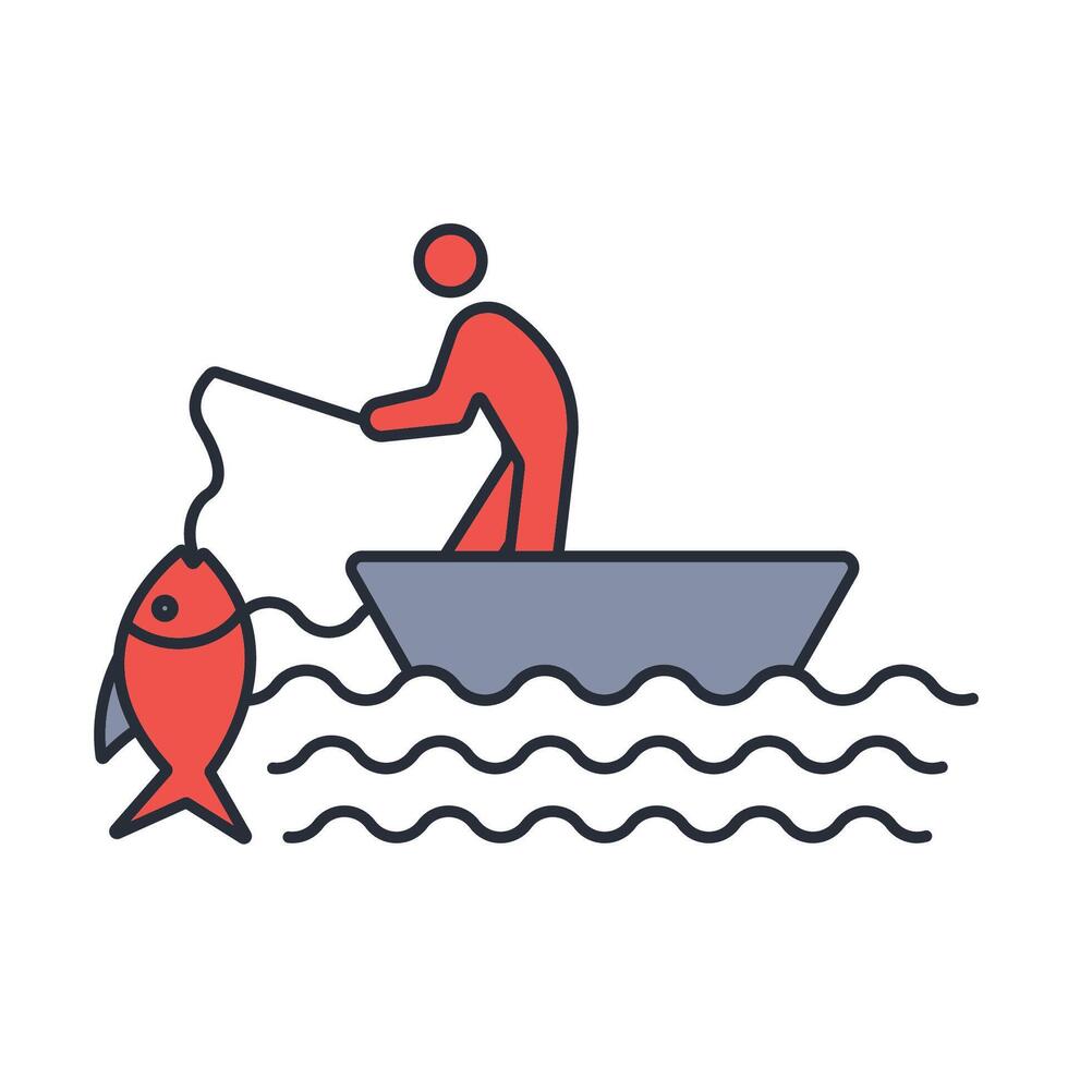 fishing icon. .Editable stroke.linear style sign for use web design,logo.Symbol illustration. vector