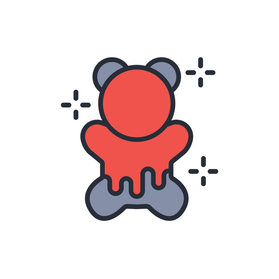 gummy bears icon. .Editable stroke.linear style sign for use web design,logo.Symbol illustration. vector
