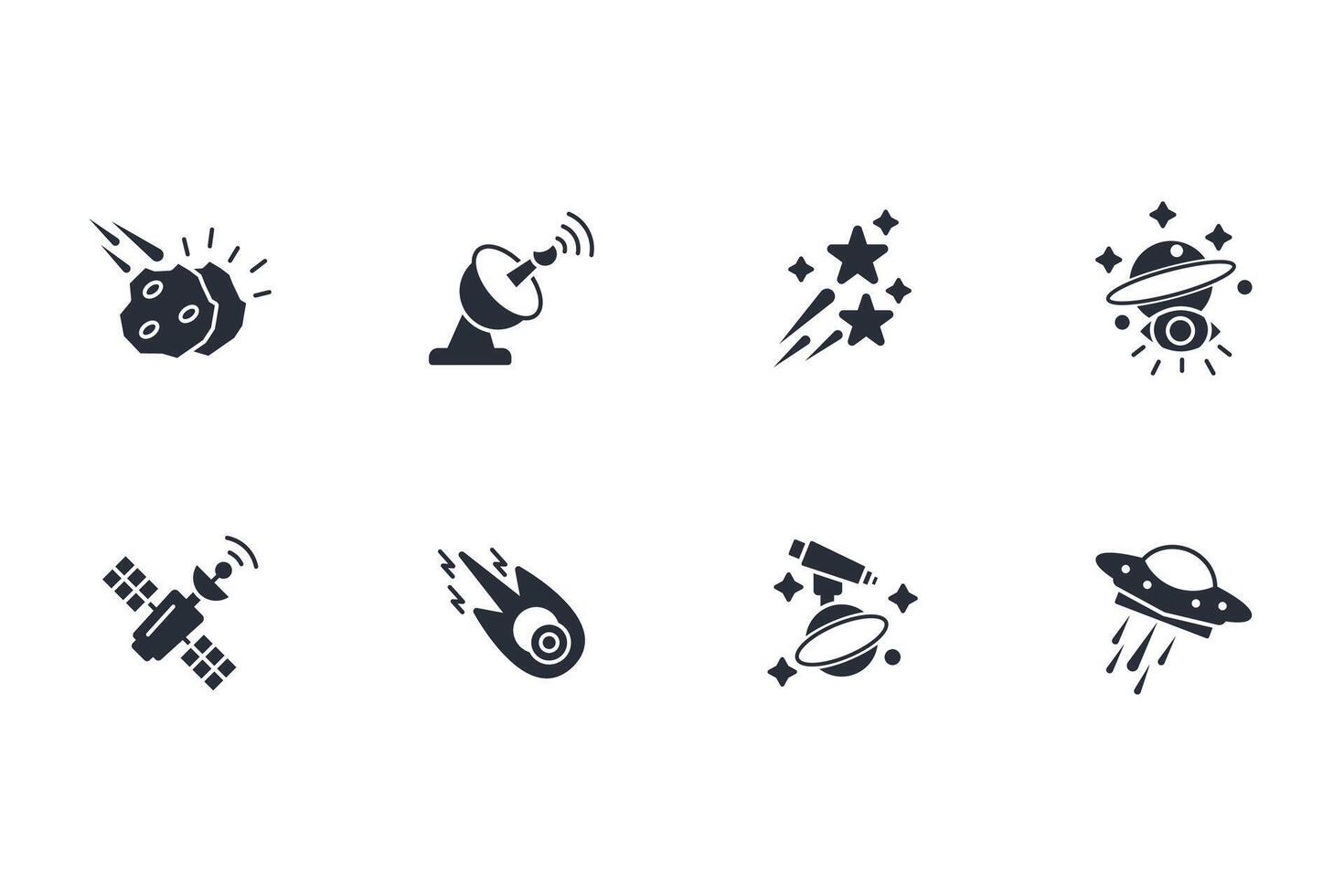 Astronomy icon set..Editable stroke.linear style sign for use web design,logo.Symbol illustration. vector