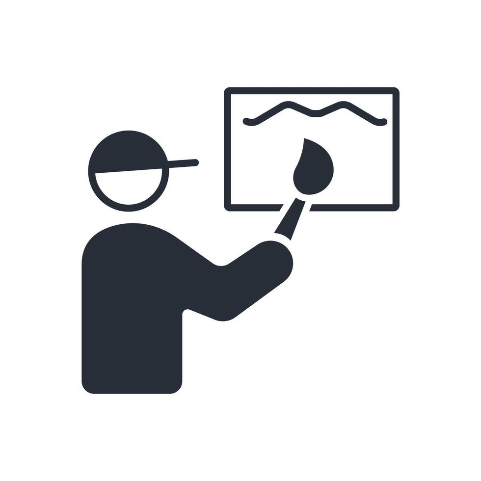 artist icon. .Editable stroke.linear style sign for use web design,logo.Symbol illustration. vector