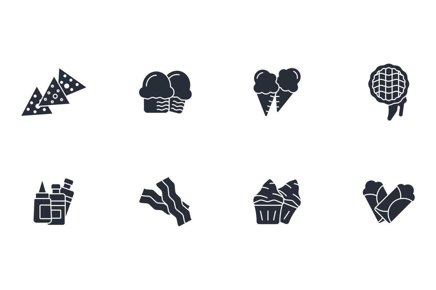 Fast food icon set..Editable stroke.linear style sign for use web design,logo.Symbol illustration. vector