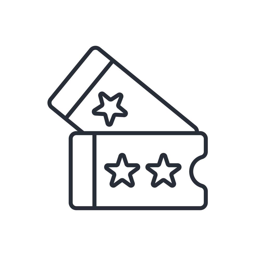Ticket icon. .Editable stroke.linear style sign for use web design,logo.Symbol illustration. vector