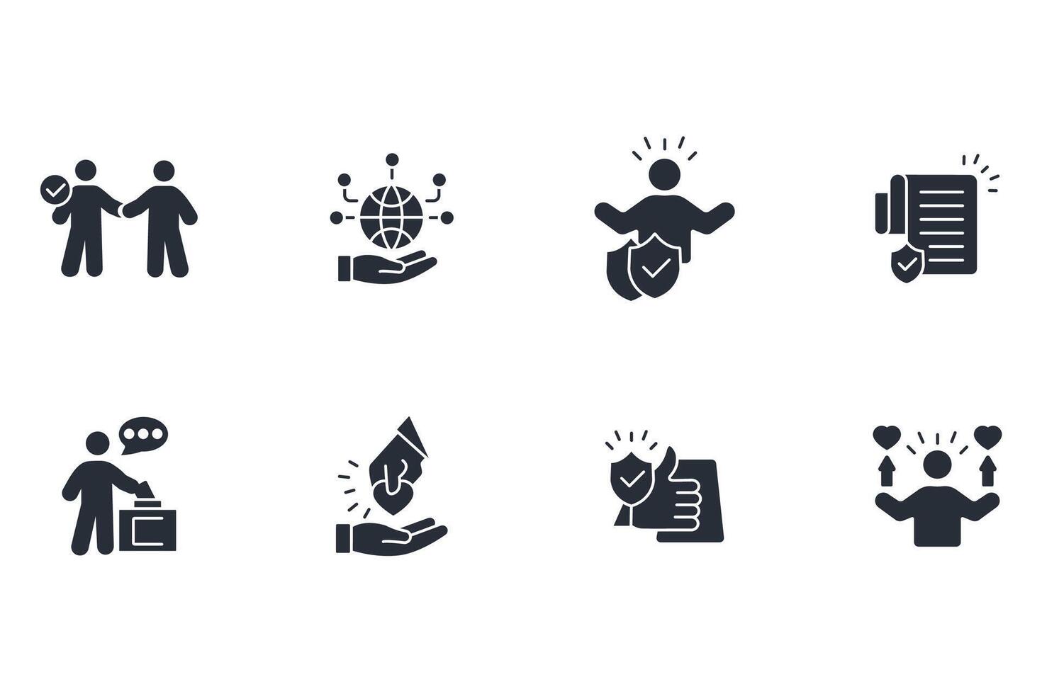 Trust icon set..Editable stroke.linear style sign for use web design,logo.Symbol illustration. vector