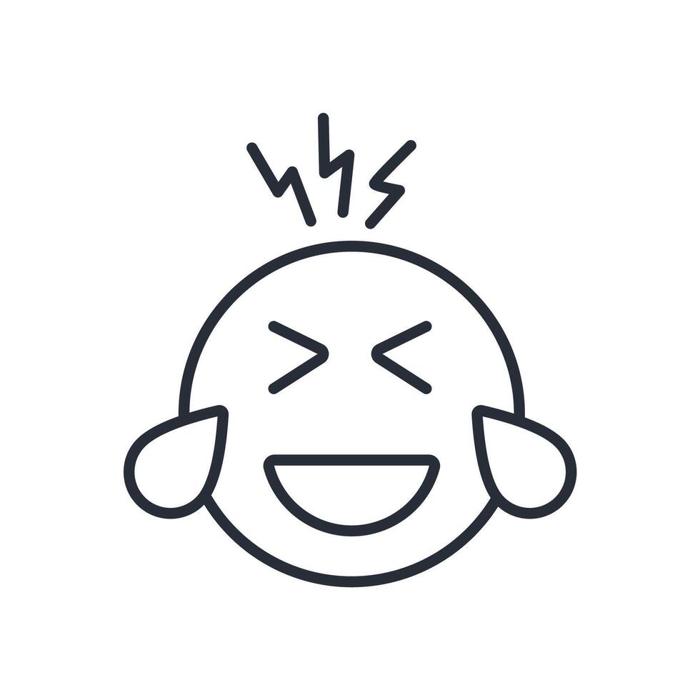 Laughing icon. .Editable stroke.linear style sign for use web design,logo.Symbol illustration. vector